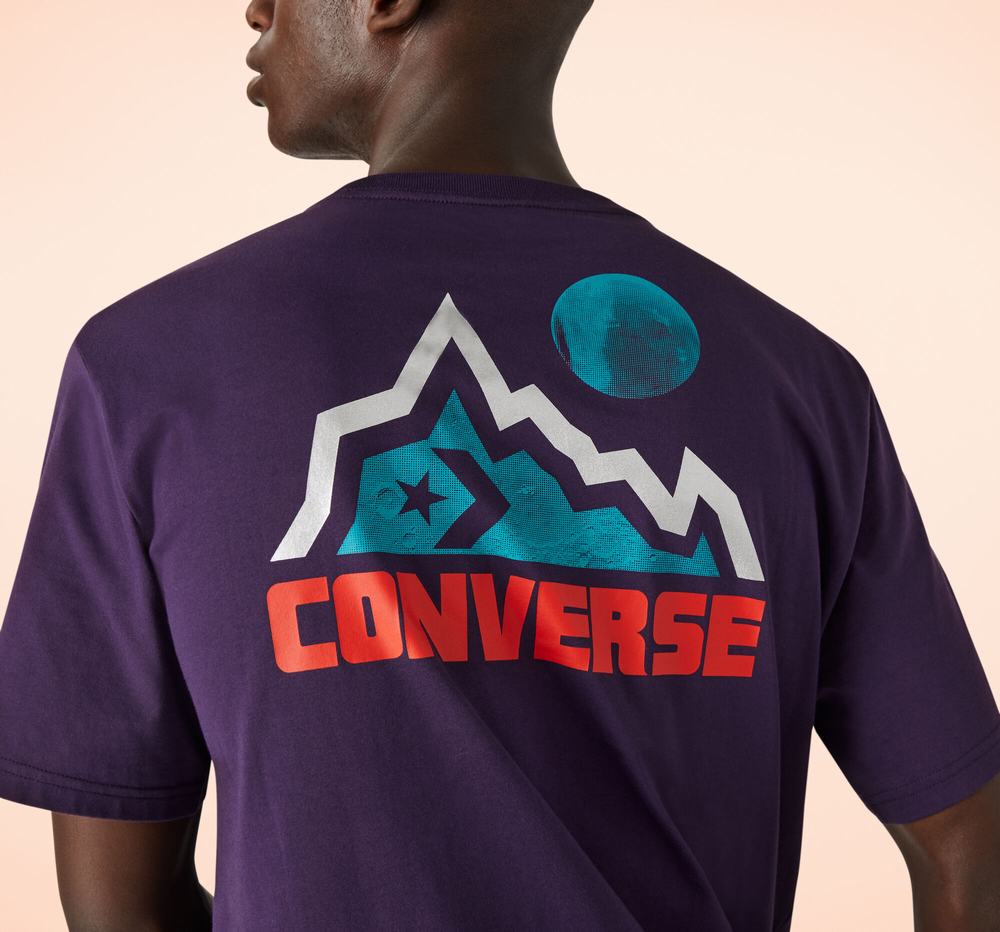 Camiseta Converse Mountain Moon Homem Roxo 590321GIK